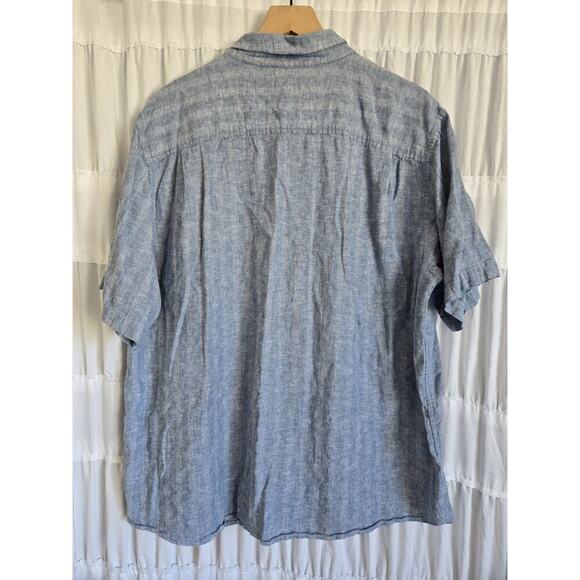 Weatherproof Vintage Mens 2XL XXL Linen Blend Shirt Blue Beachy Vacation Resort - Picture 6 of 8